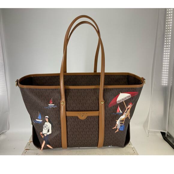 MICHAEL KORS, EXTRA LARGE SIGNATURE PVC LEATHER TOTE BAG - Picture 2 of 14